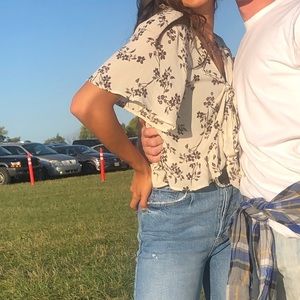 PACSUN FLORAL TIE TOP